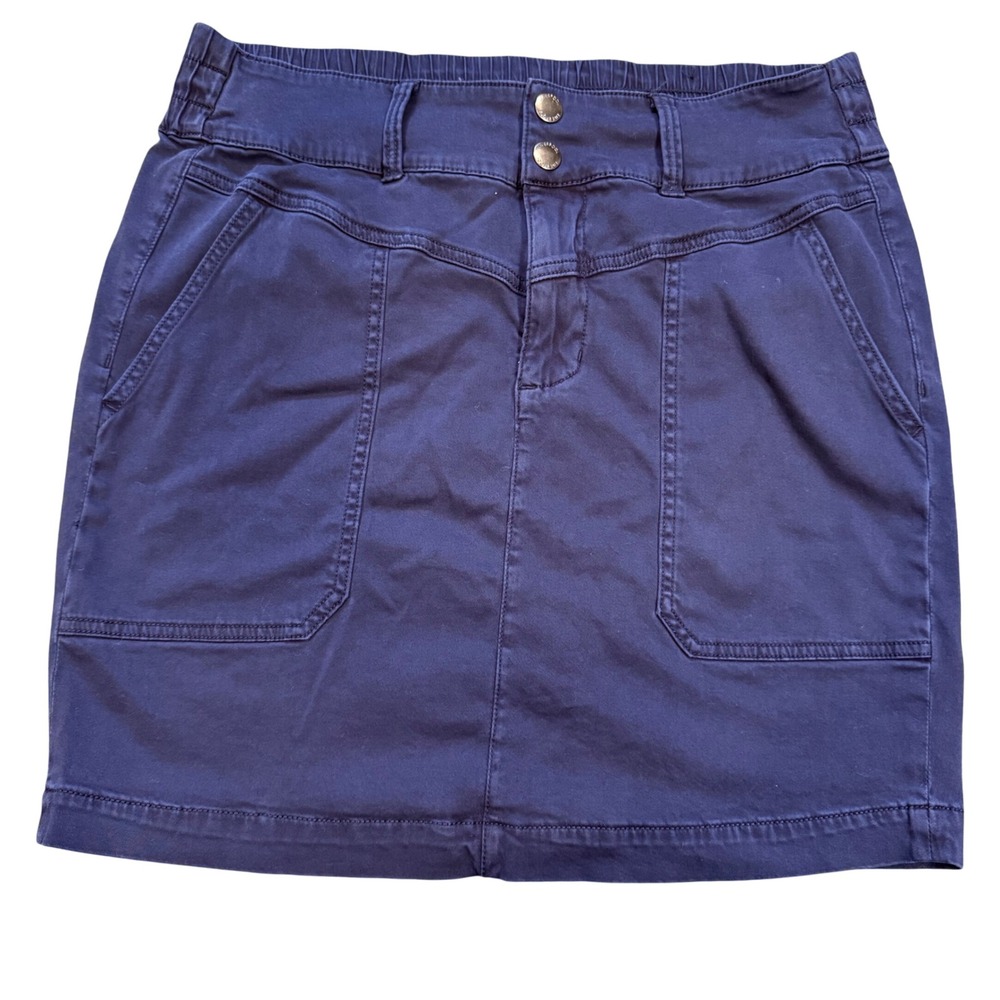 Liverpool Los Angeles Navy Blue Utility Skirt Size 10 30 Cargo Pockets - Picture 1 of 4